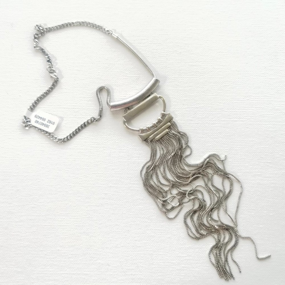 Free People Tassel Statement Necklace Silver